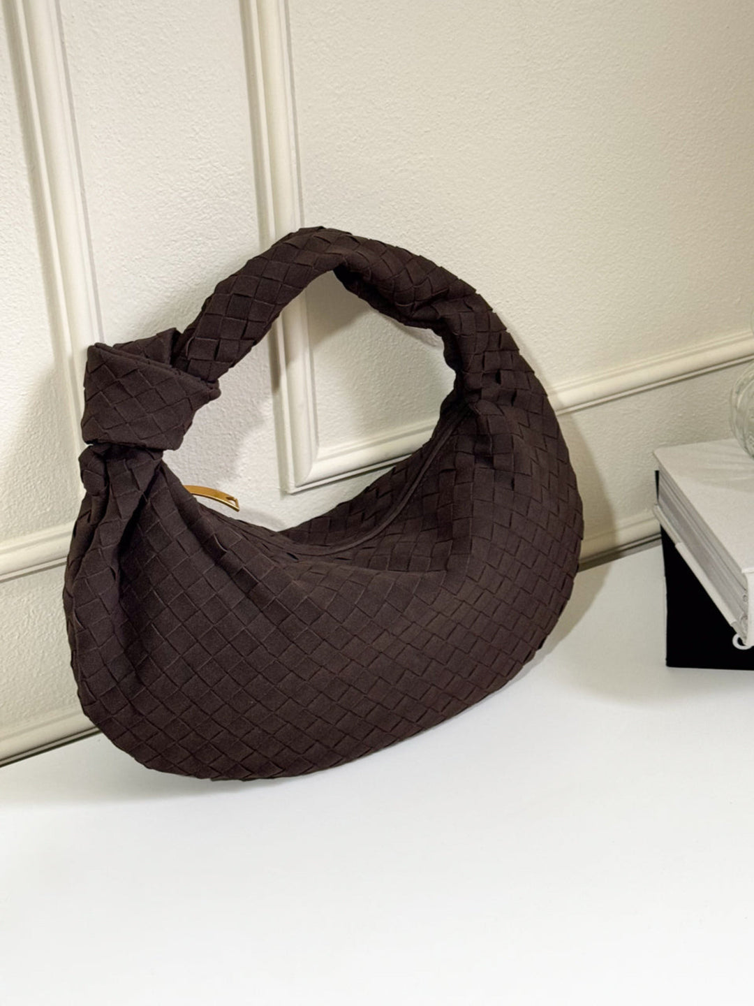 Celeste | Knotted Braided Medium Suede Bag