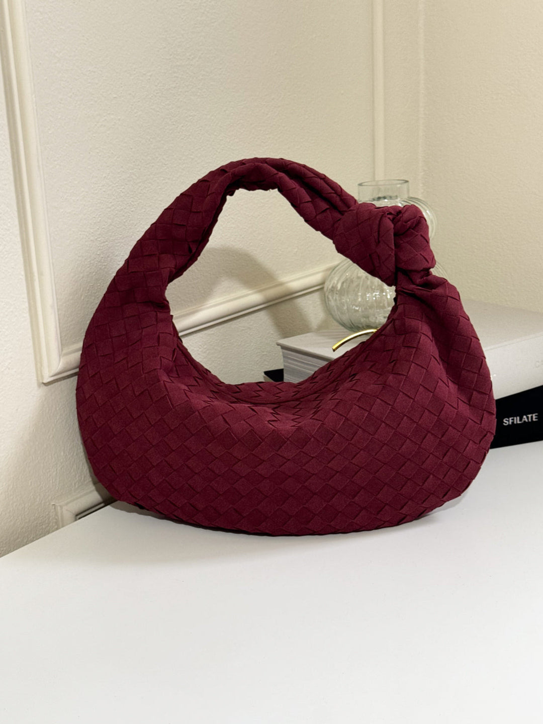 Celeste | Knotted Braided Medium Suede Bag
