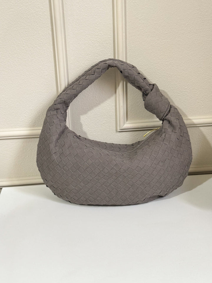 Celeste | Knotted Braided Medium Suede Bag