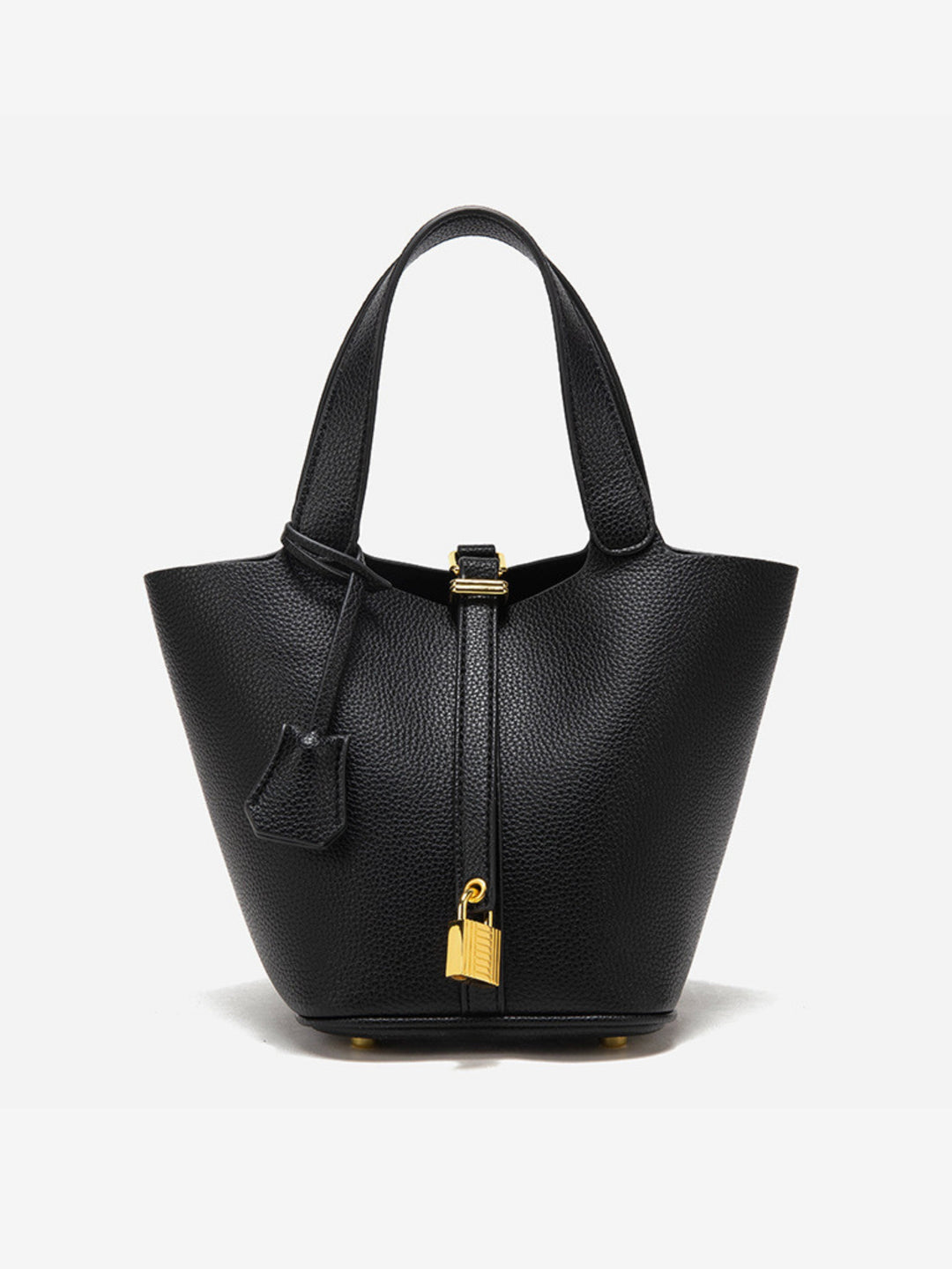 Glaiza | Sleek Gold-Lock Bucket Bag