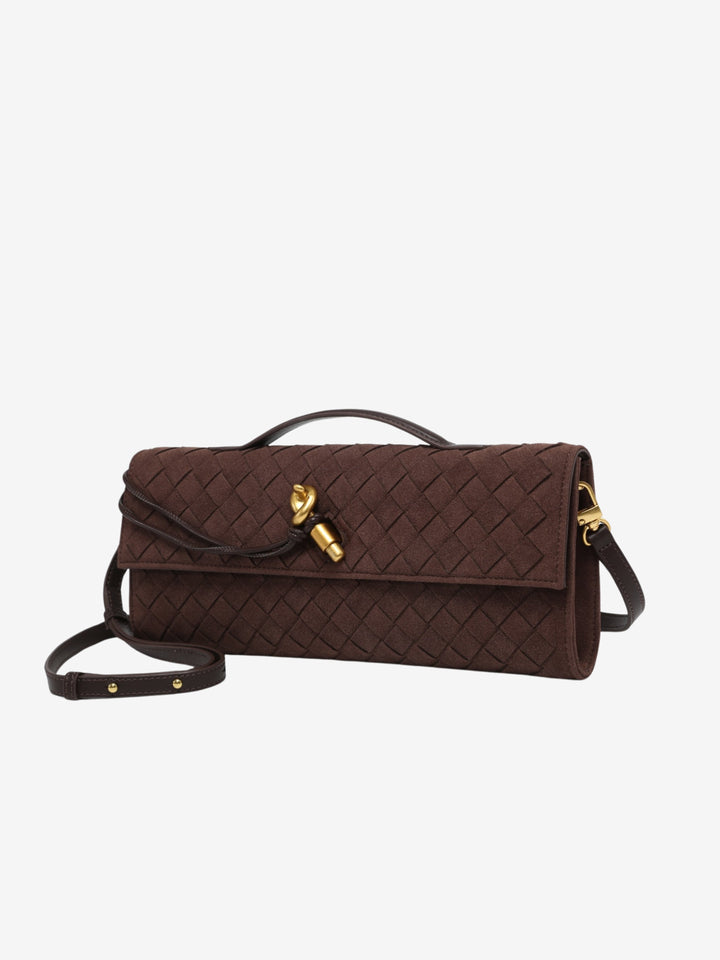 Cherry | Luxe Woven Suede Clutch
