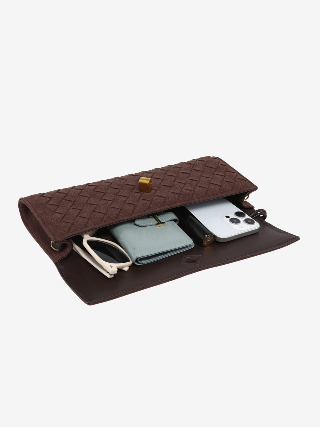 Cherry | Luxe Woven Suede Clutch