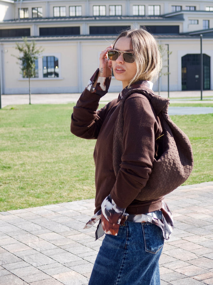 Celeste | Knotted Braided Medium Suede Bag