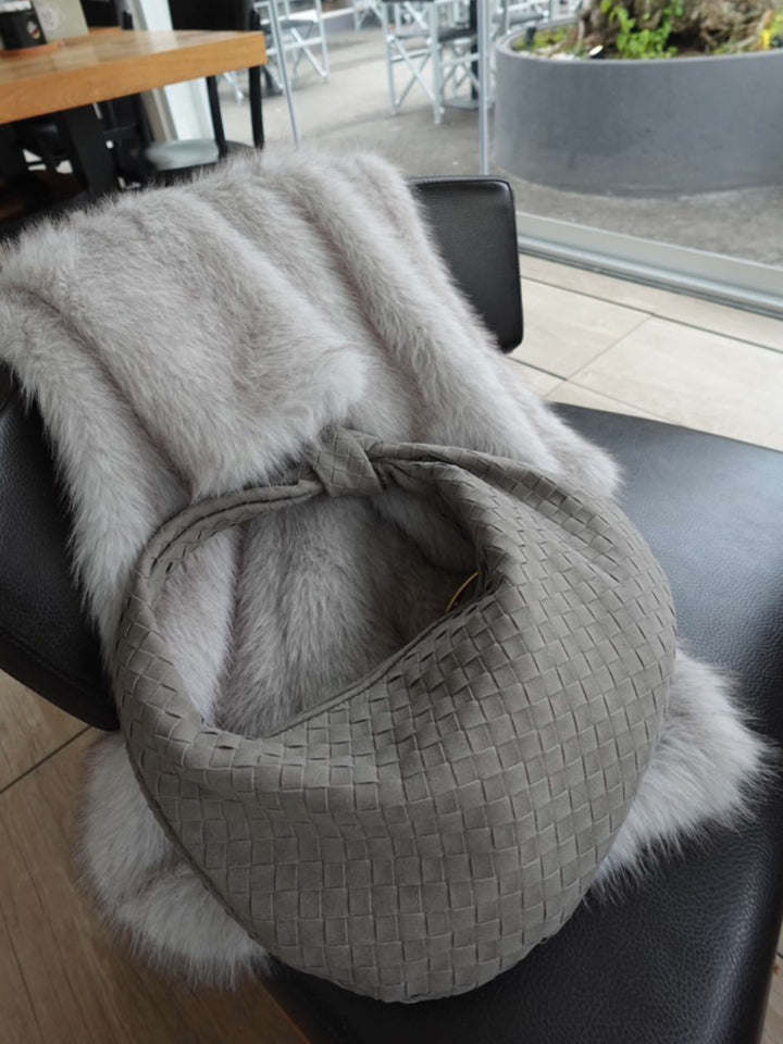 Celeste | Knotted Braided Medium Suede Bag