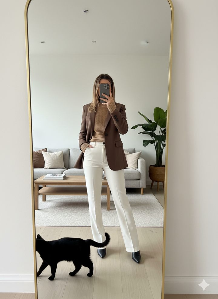 Veyra Double Breasted Loose Fitting Blazer