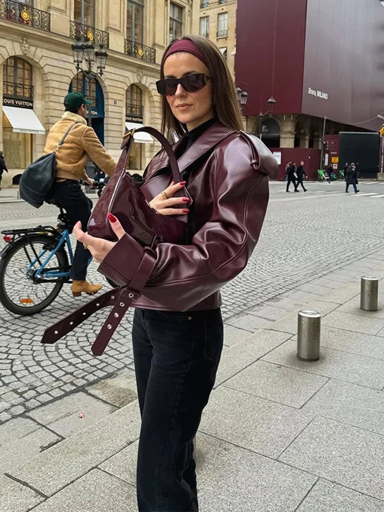 Sofia Elegant Vintage Burgundy Jacket