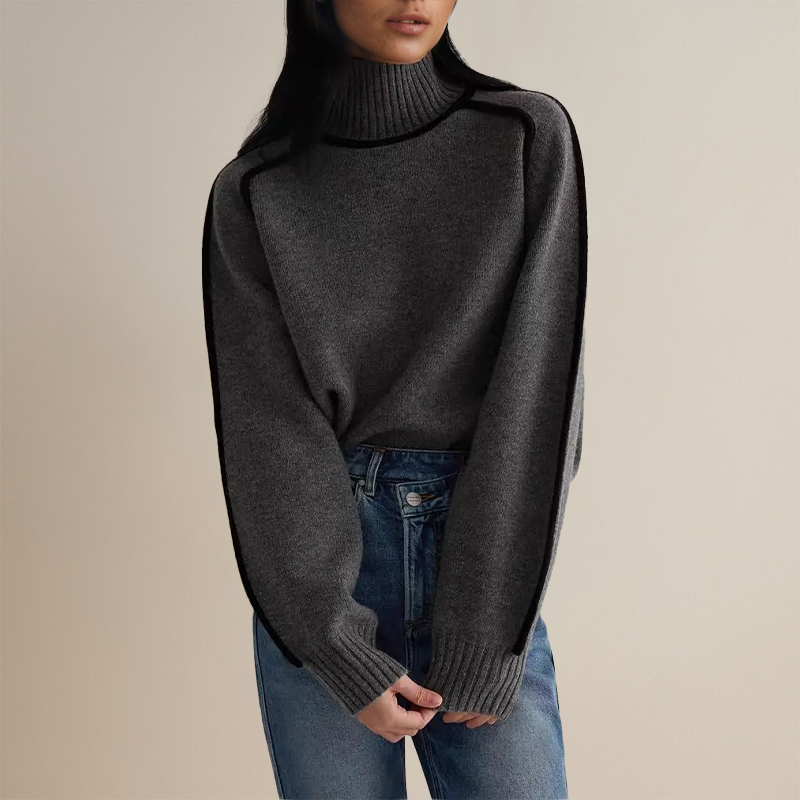 Ruby | Sophisticated Turtleneck with Refined Contrasting Details