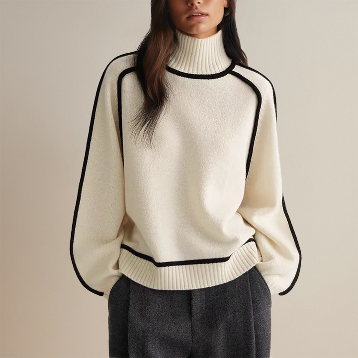 Ruby | Sophisticated Turtleneck with Refined Contrasting Details